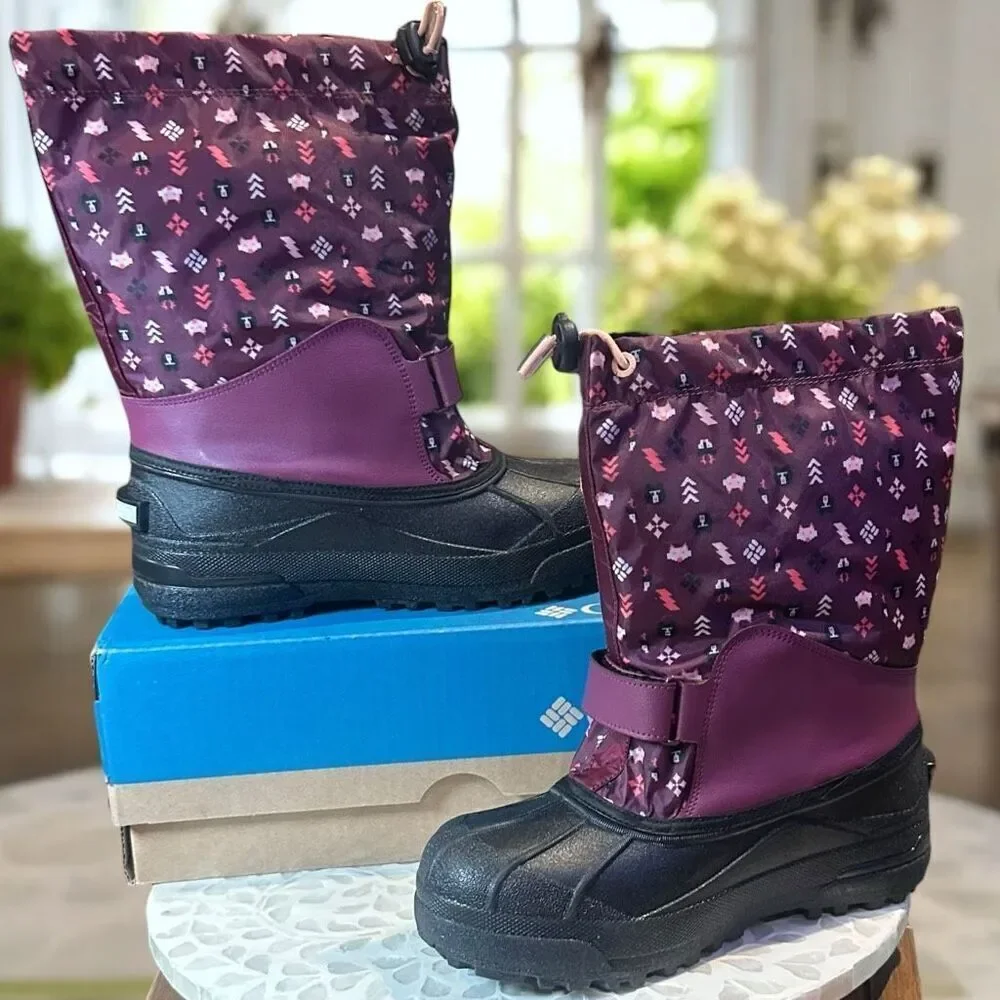 Columbia Powderbug Insulated Snow Winter Forty Print Boot −40°F Size 6 (EU 38) N